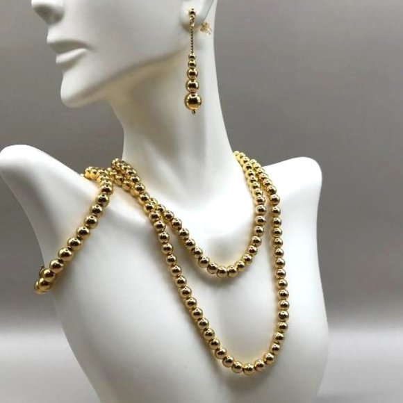 Unbranded Jewelry - Gold-Tone Bead Necklace, Bracelet and Earring Set